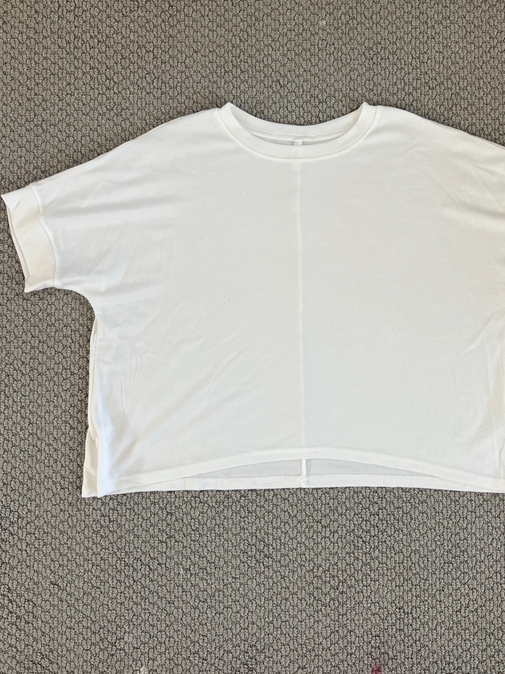 Wide Sleeve Basic White T-Shirt Soft Short Sleeve Lounge Tee size medium